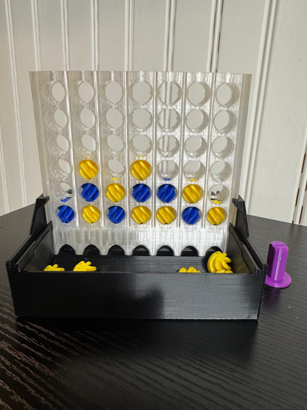 3D Printed 4-in-a-Row Strategy Game – Self-Sorting Reset, Spiral Twist Pieces, PETG