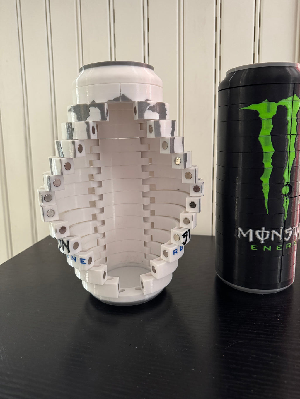 Monster Energy White Edition 3D Printed Storage Can - Articulated Display