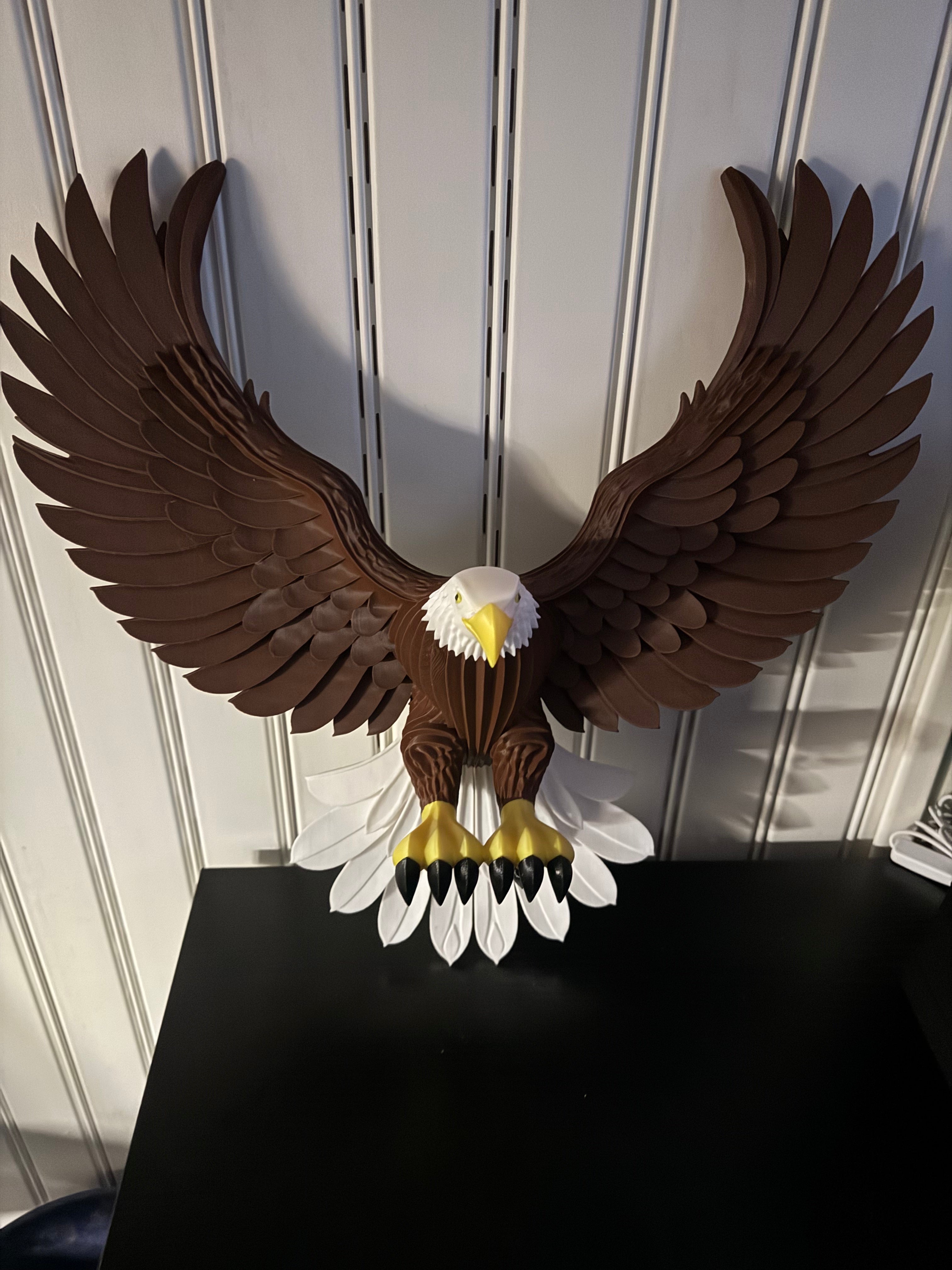 3D Printed Bald Eagle Wall Hanger - Majestic Wall Décor