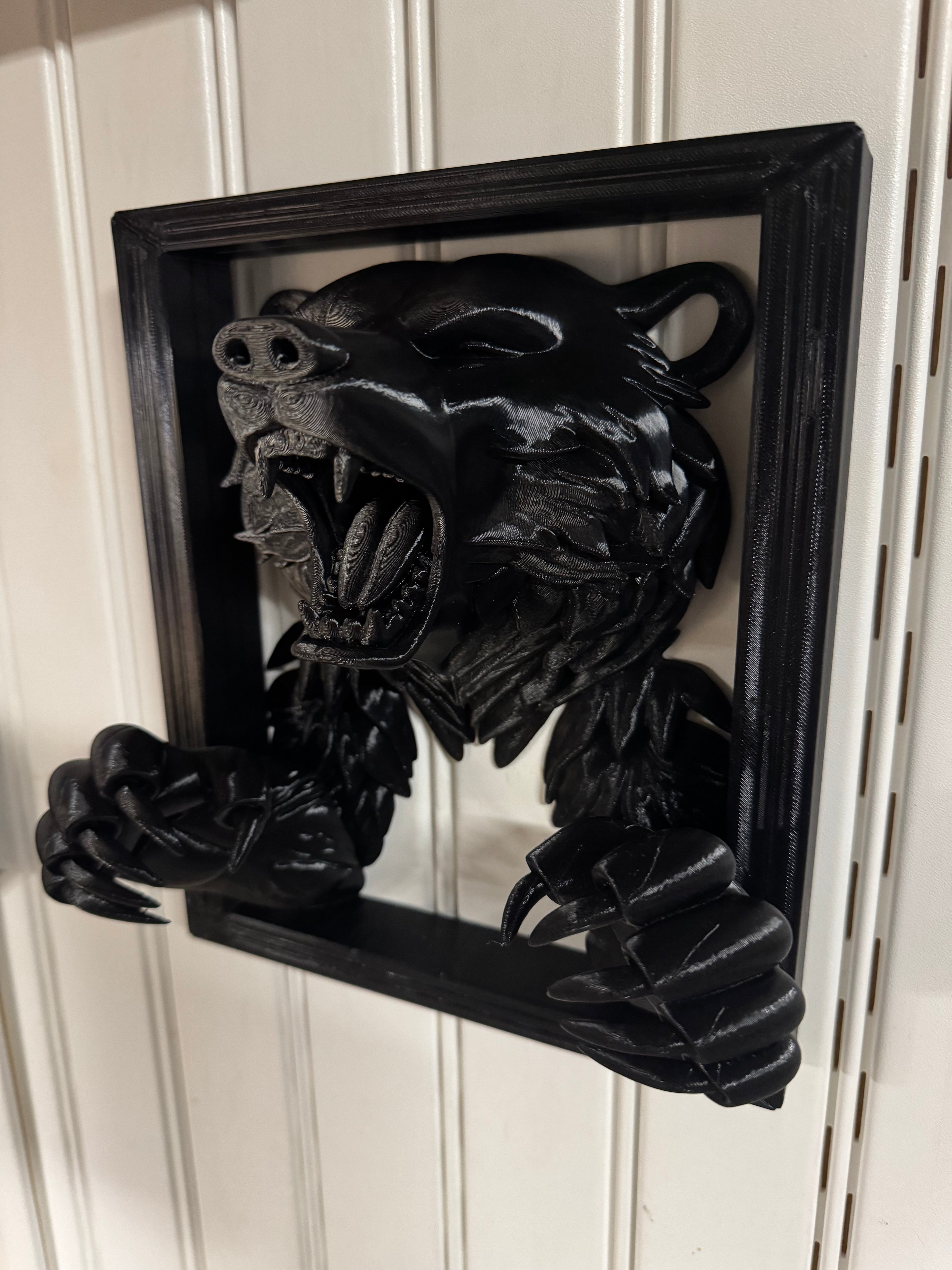 3D Printed Black Bear Picture Frame - Wildlife Wall Art