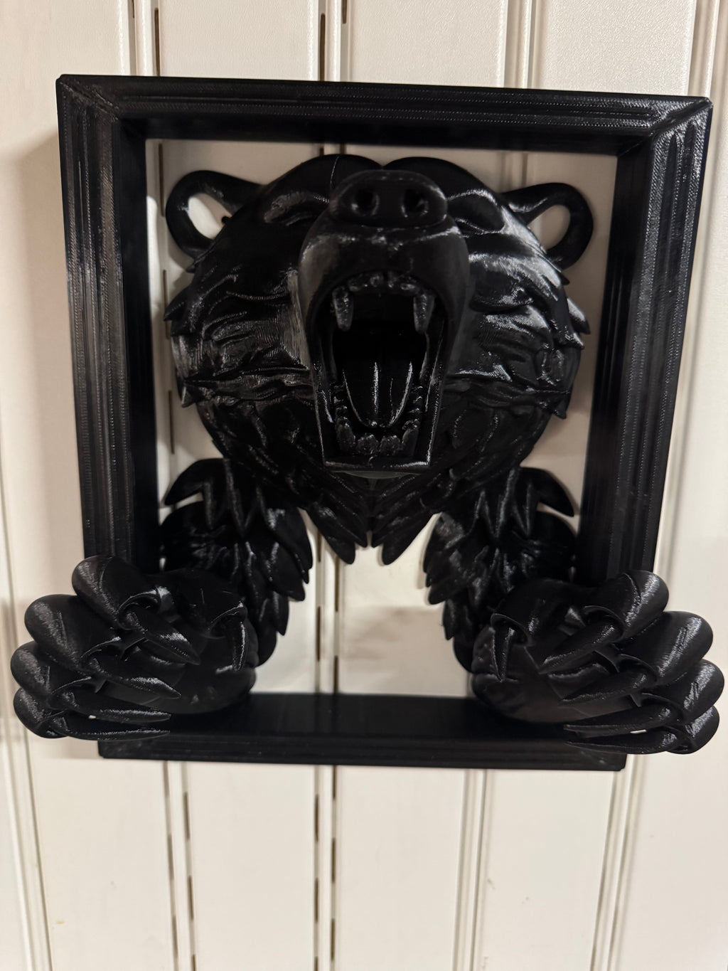 3D Printed Black Bear Picture Frame - Wildlife Wall Art