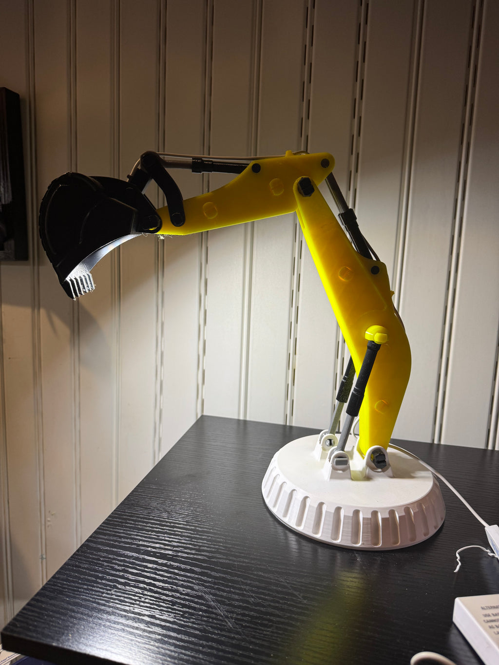 3D Printed Backhoe Desk Lamp - USB Powered Adjustable Construction Light
