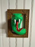 3D Printed Snake Wall Mount with Decorative Frame - PETG Wall Art