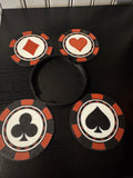 Poker Suit Coaster Set - 3D Printed Playing Card Suits with Holder (Set of 4)