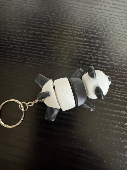 3D Printed Articulated Panda Keychain - Poseable Bear Charm