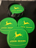 John Deere 3D Printed Coaster Set with Tractor Tire Holder (Set of 4)