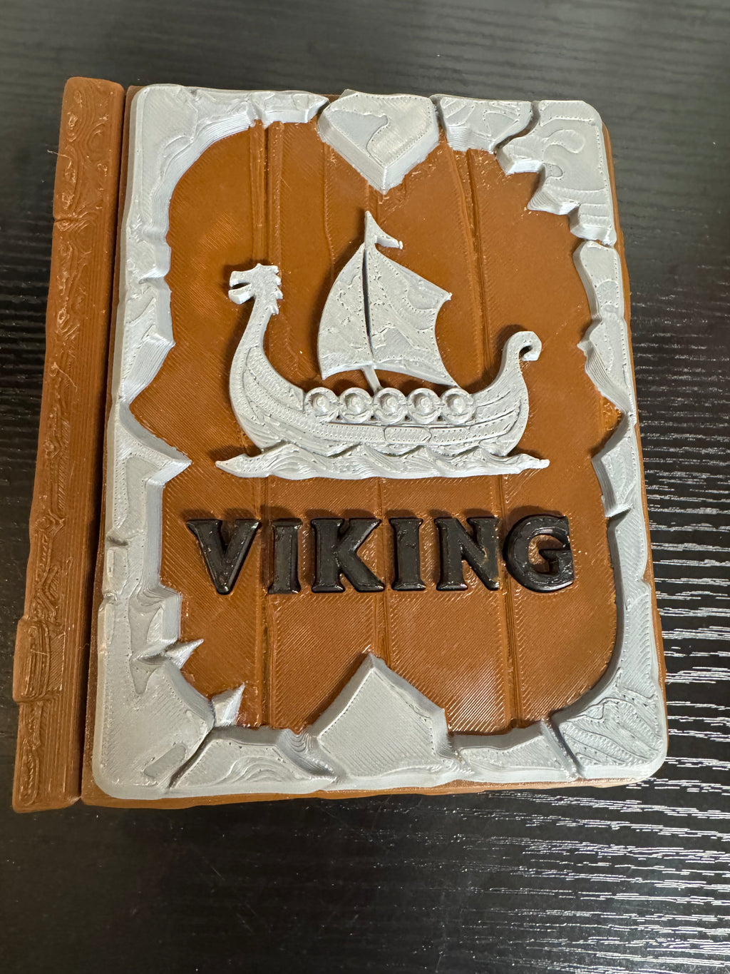 3D Printed Viking Book Display Box with Accessories - Collectible Figure Set