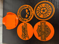 Harley-Davidson 3D Printed Coaster Set with Holder - PETG (Set of 4)