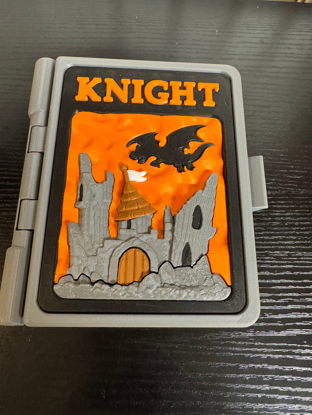 3D Printed Knight Book Display Box with Accessories - Collectible Figure Set