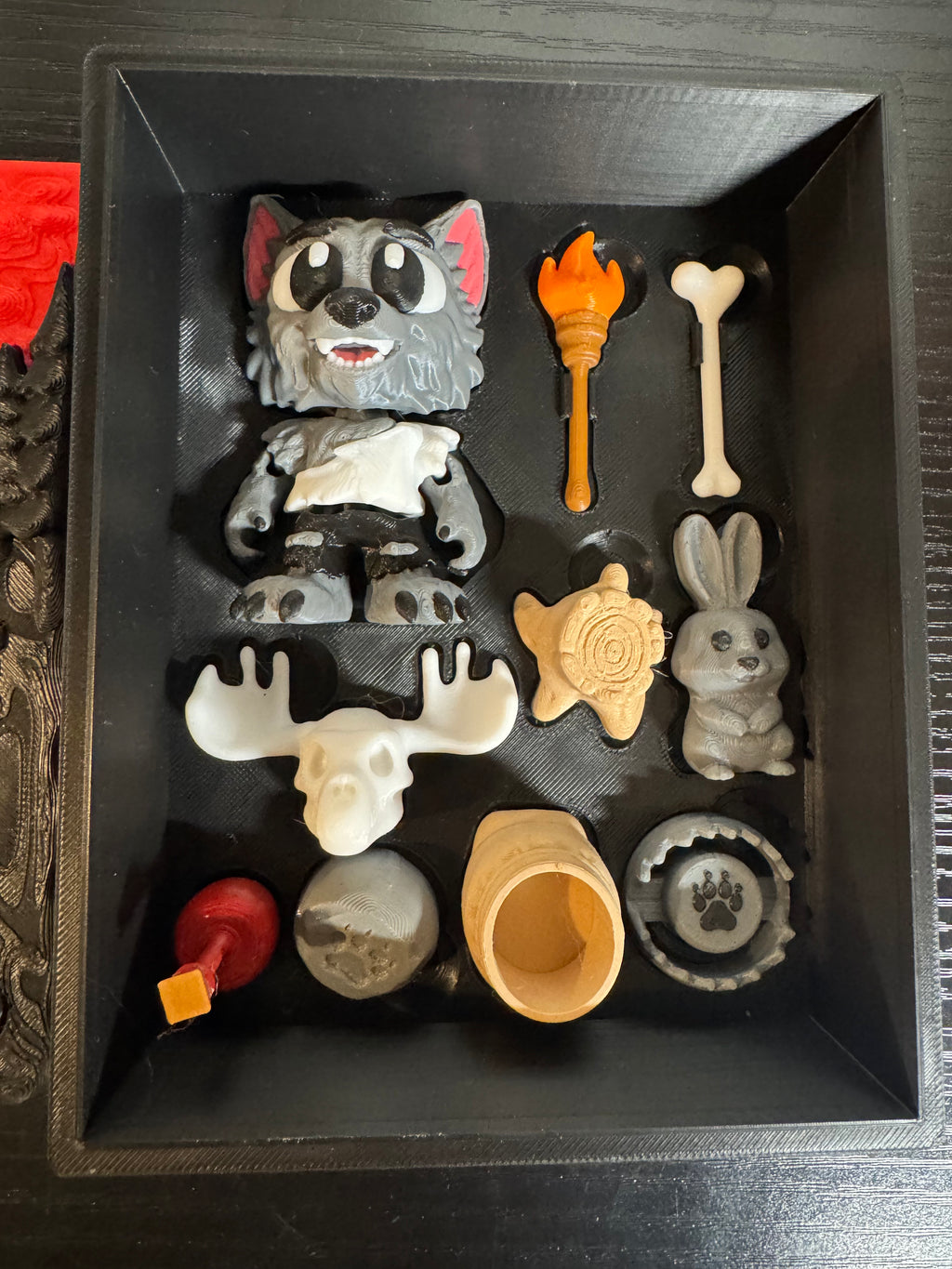 3D Printed Werewolf Set Display Box with Accessories - Collectible Figure Set
