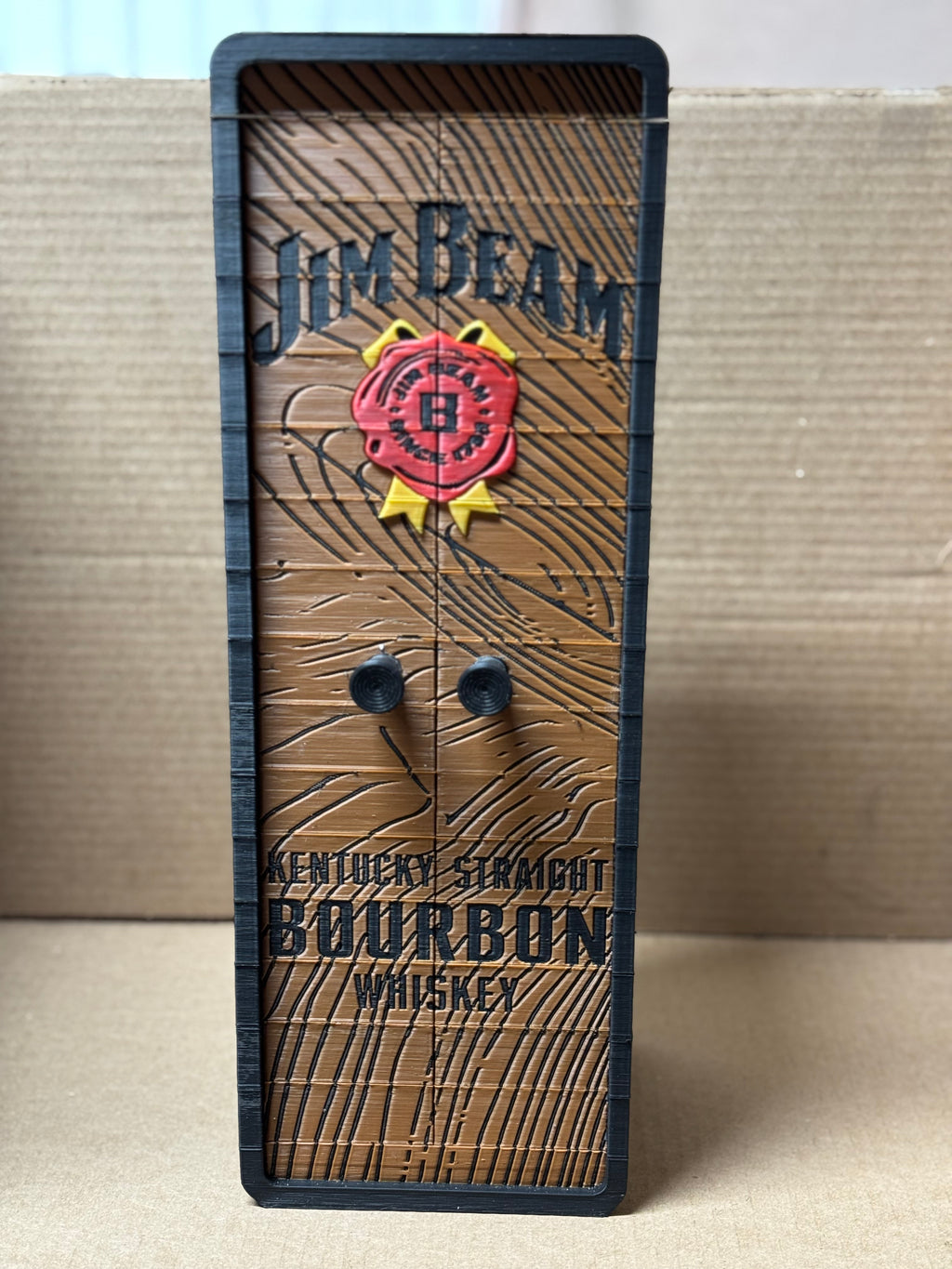 Jim Beam Bourbon Whiskey 3D Printed Articulated Display Case with LED Base