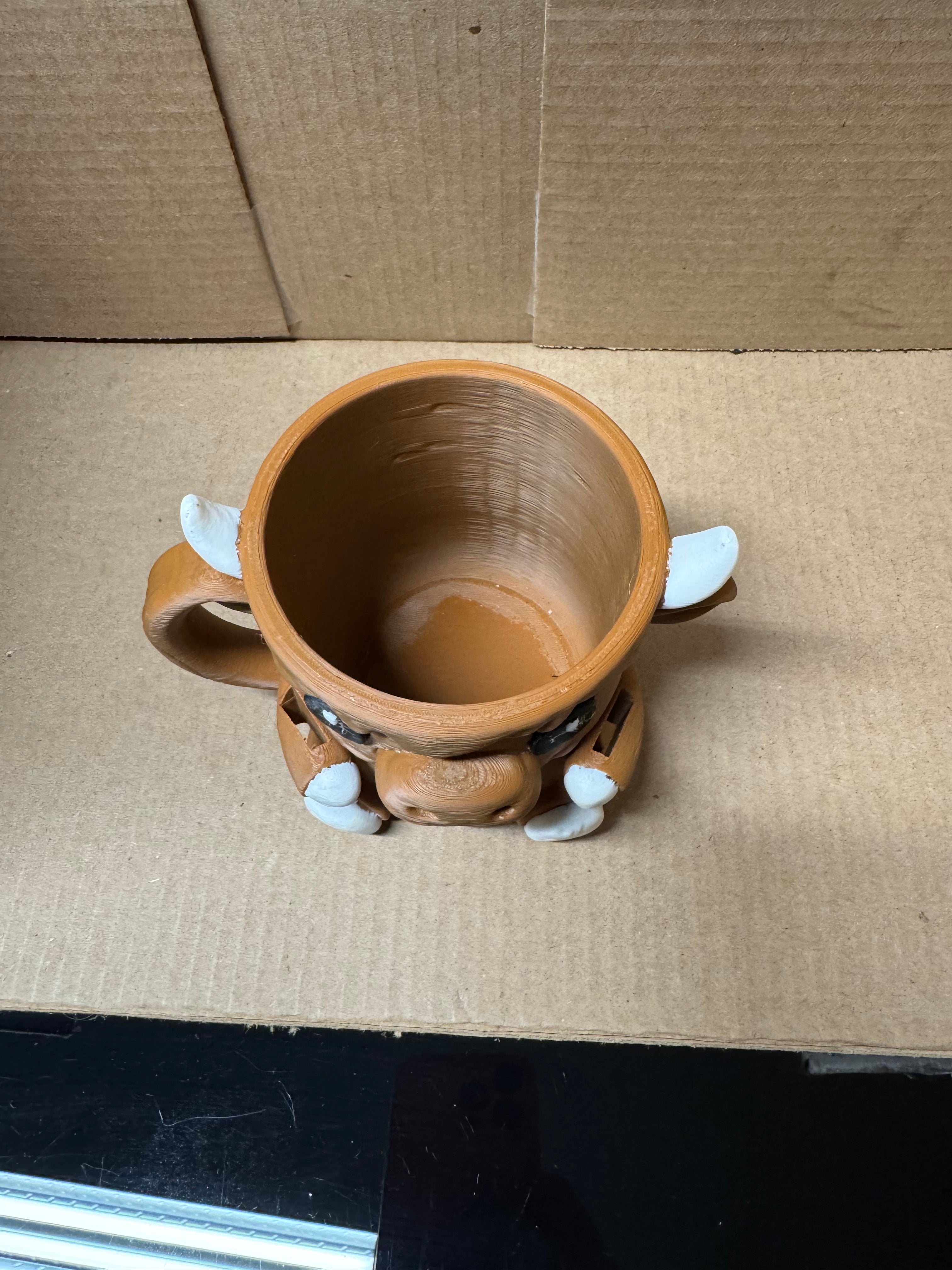 3D Printed Highland Cow Ice Cream Pint Holder – PETG, Spoon Slots