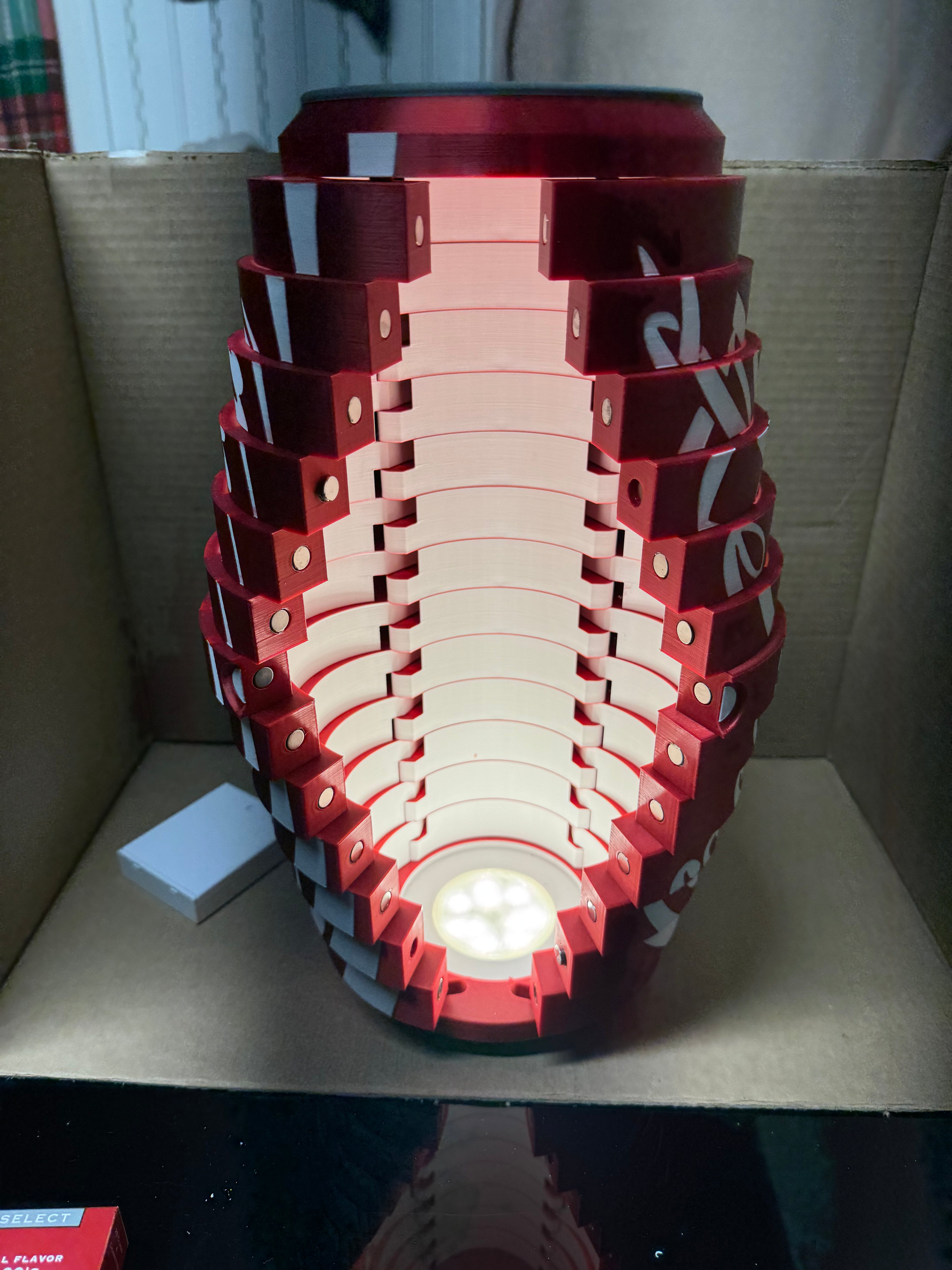 3D Printed Coca-Cola Can Articulated Display Box – Silk PLA