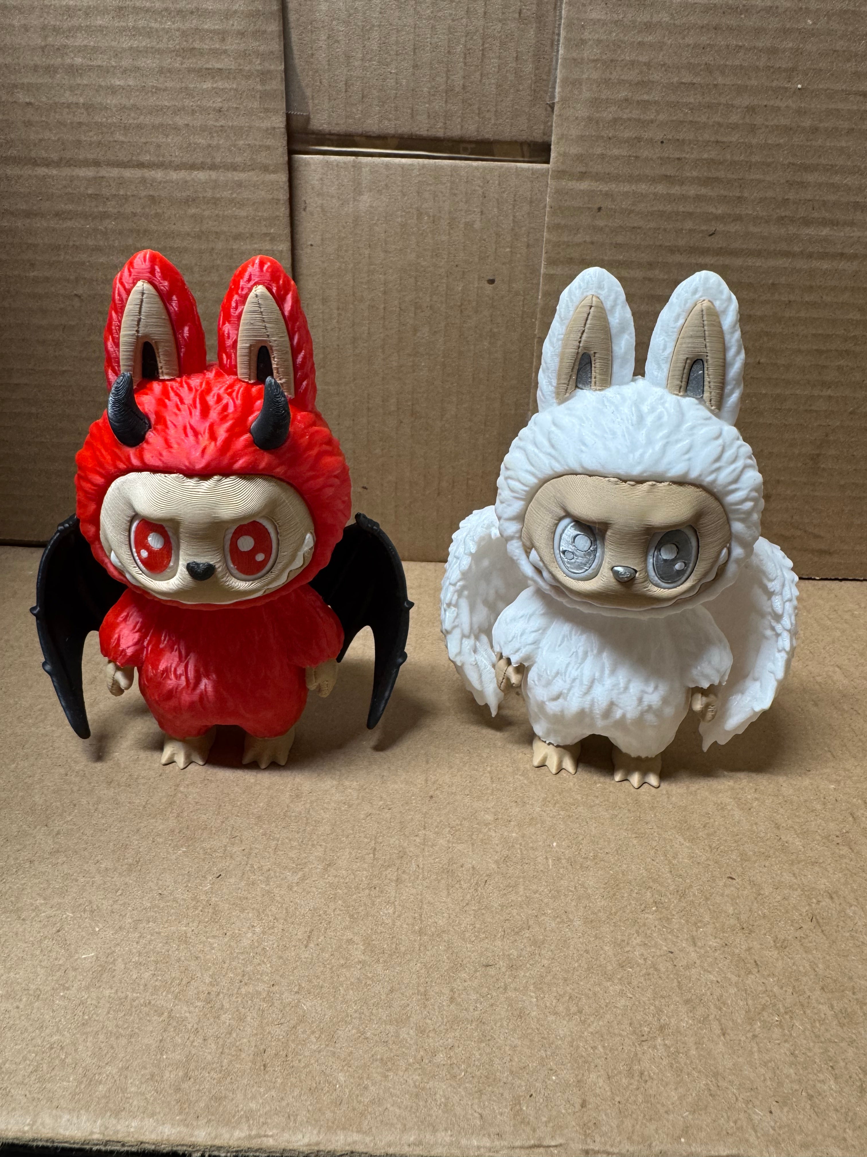 3D Printed Angel & Devil Bunny Owl Collectible Set – Silk PLA