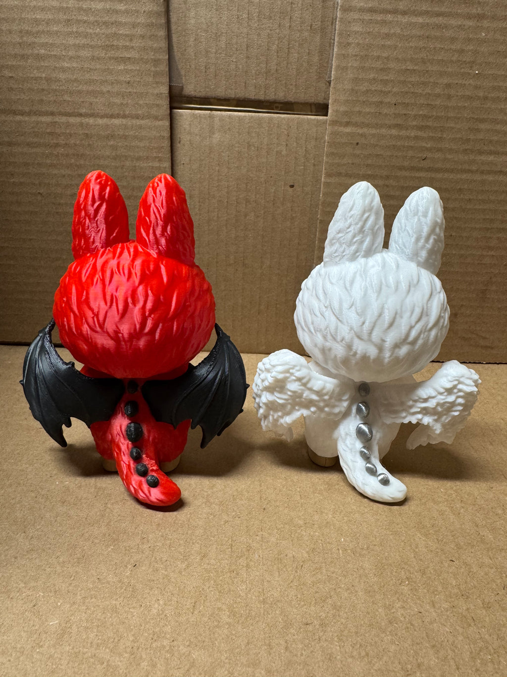 3D Printed Angel & Devil Bunny Owl Collectible Set – Silk PLA