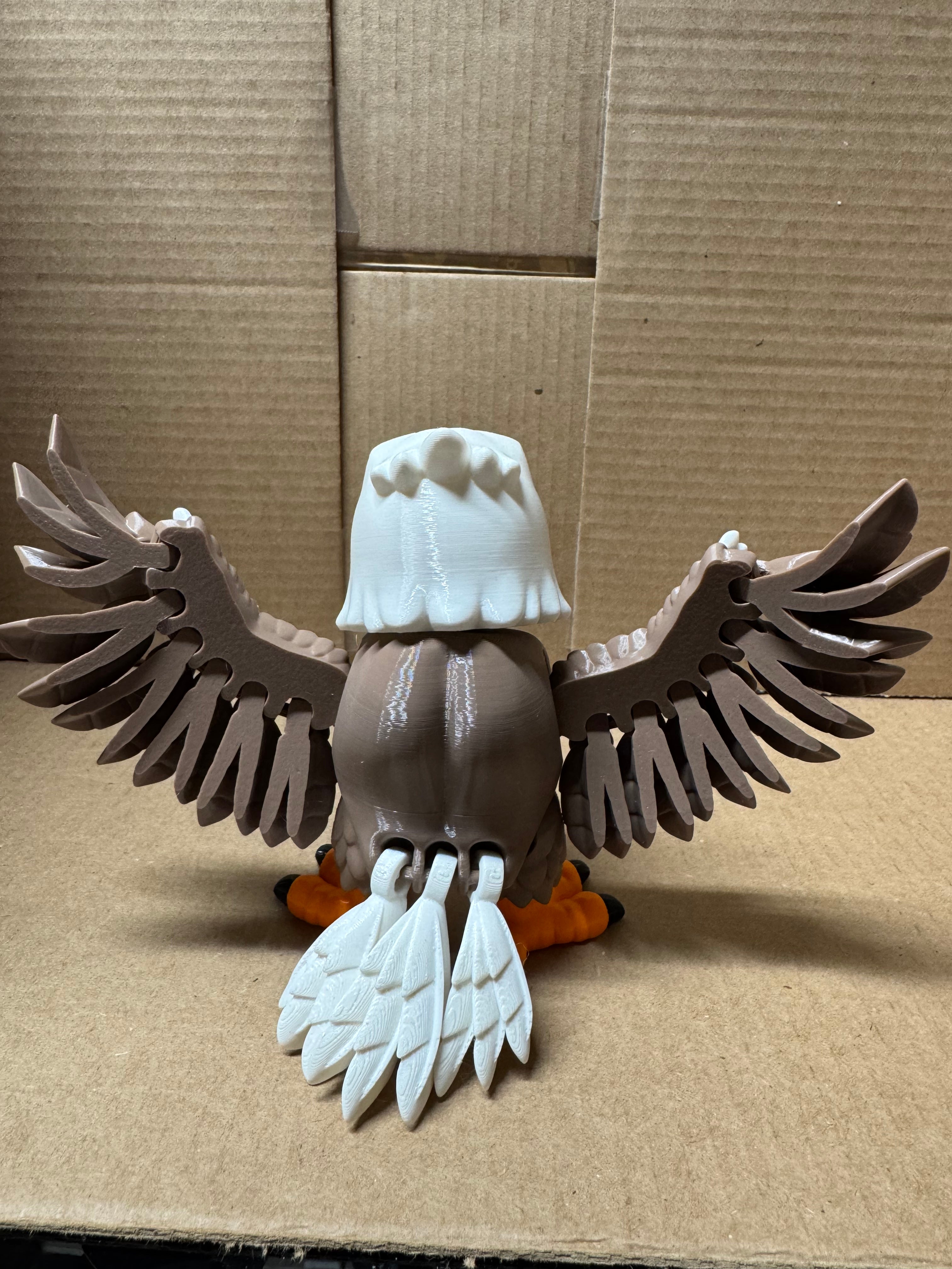 3D Printed Fully Articulated Bald Eagle – Standard Size PETG
