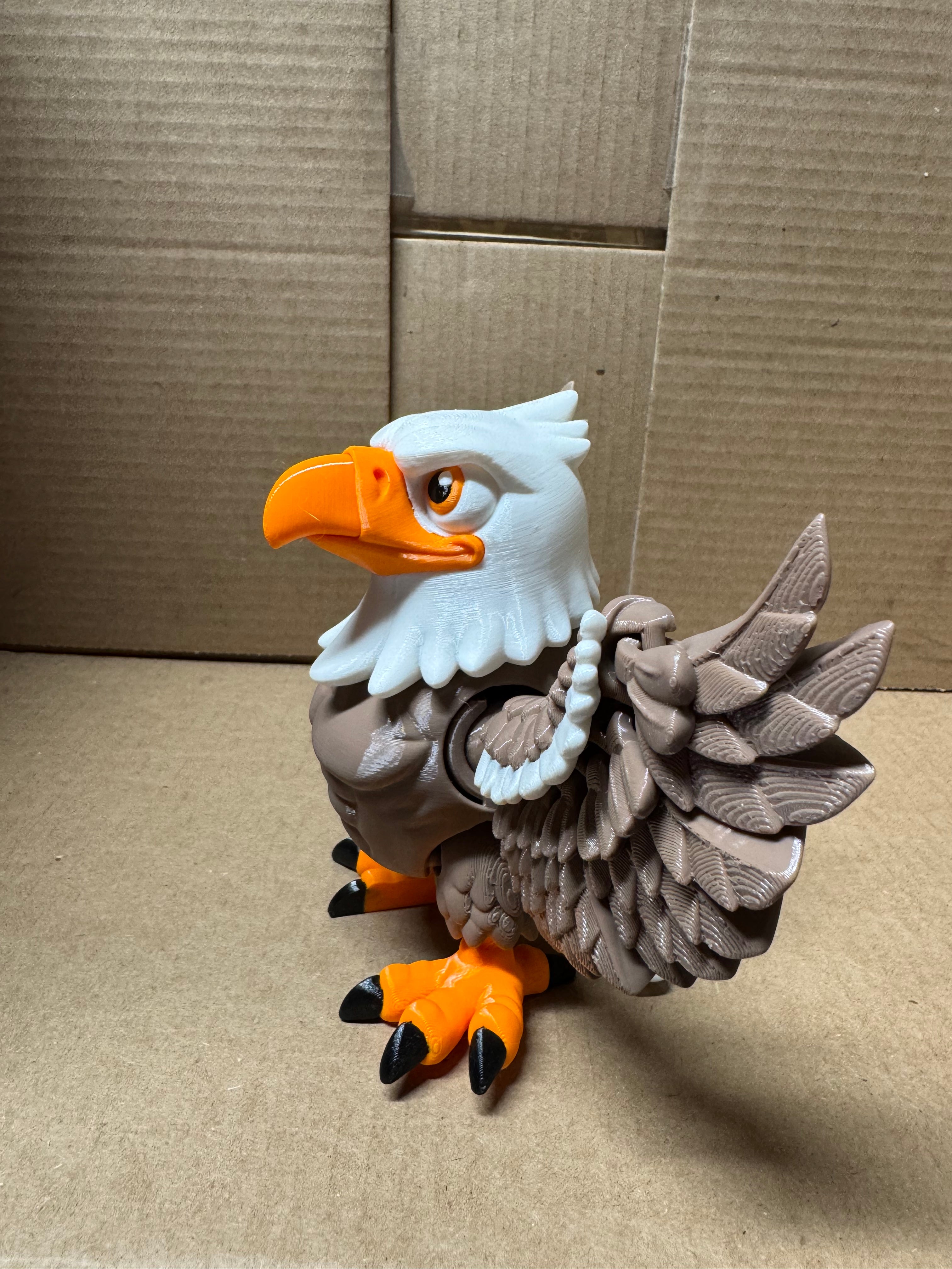 3D Printed Fully Articulated Bald Eagle – Standard Size PETG