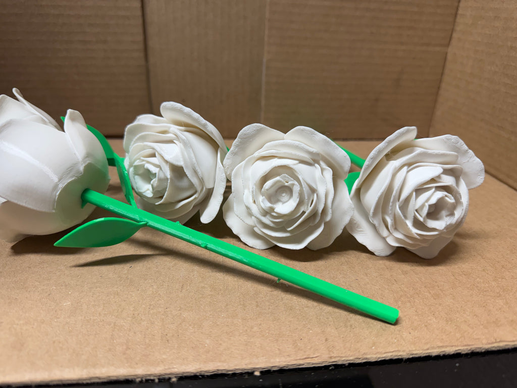 3D Printed Rose with Stem – Any Color