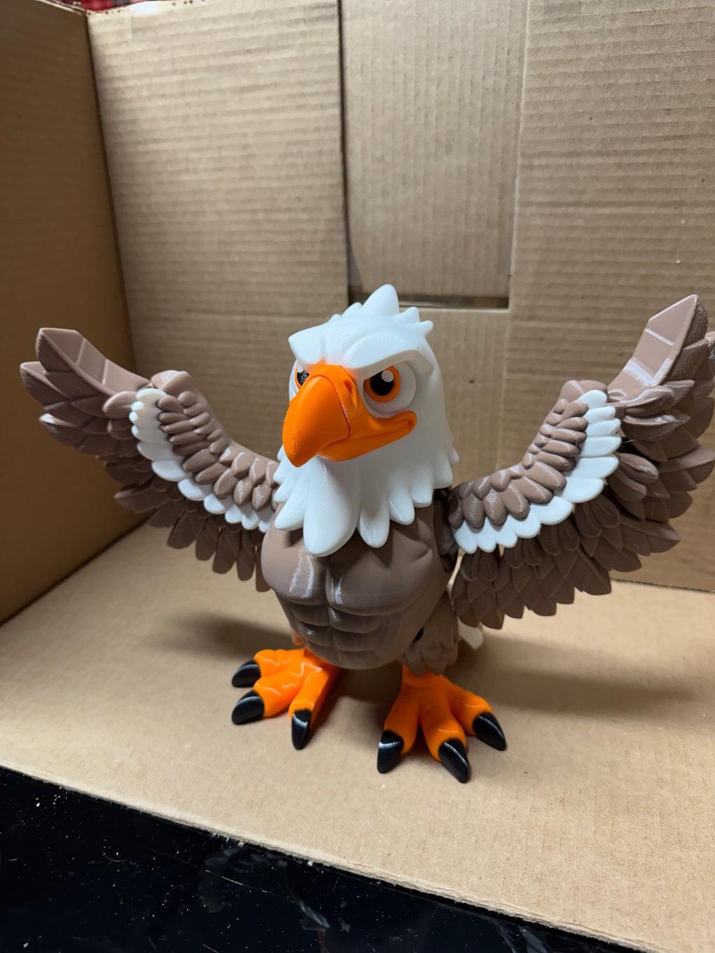 3D Printed Fully Articulated Bald Eagle – Upscaled PETG