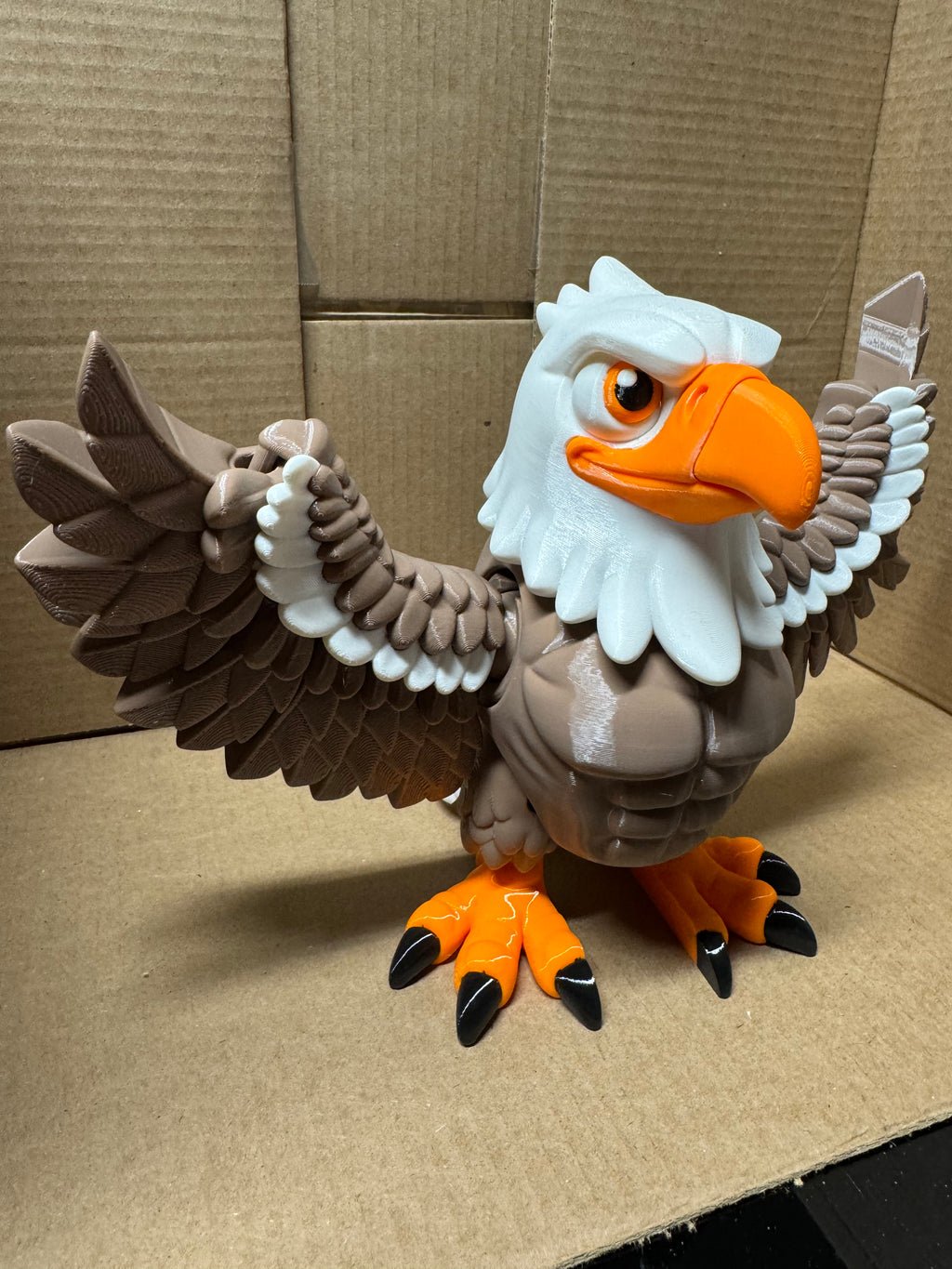 3D Printed Fully Articulated Bald Eagle – Upscaled PETG