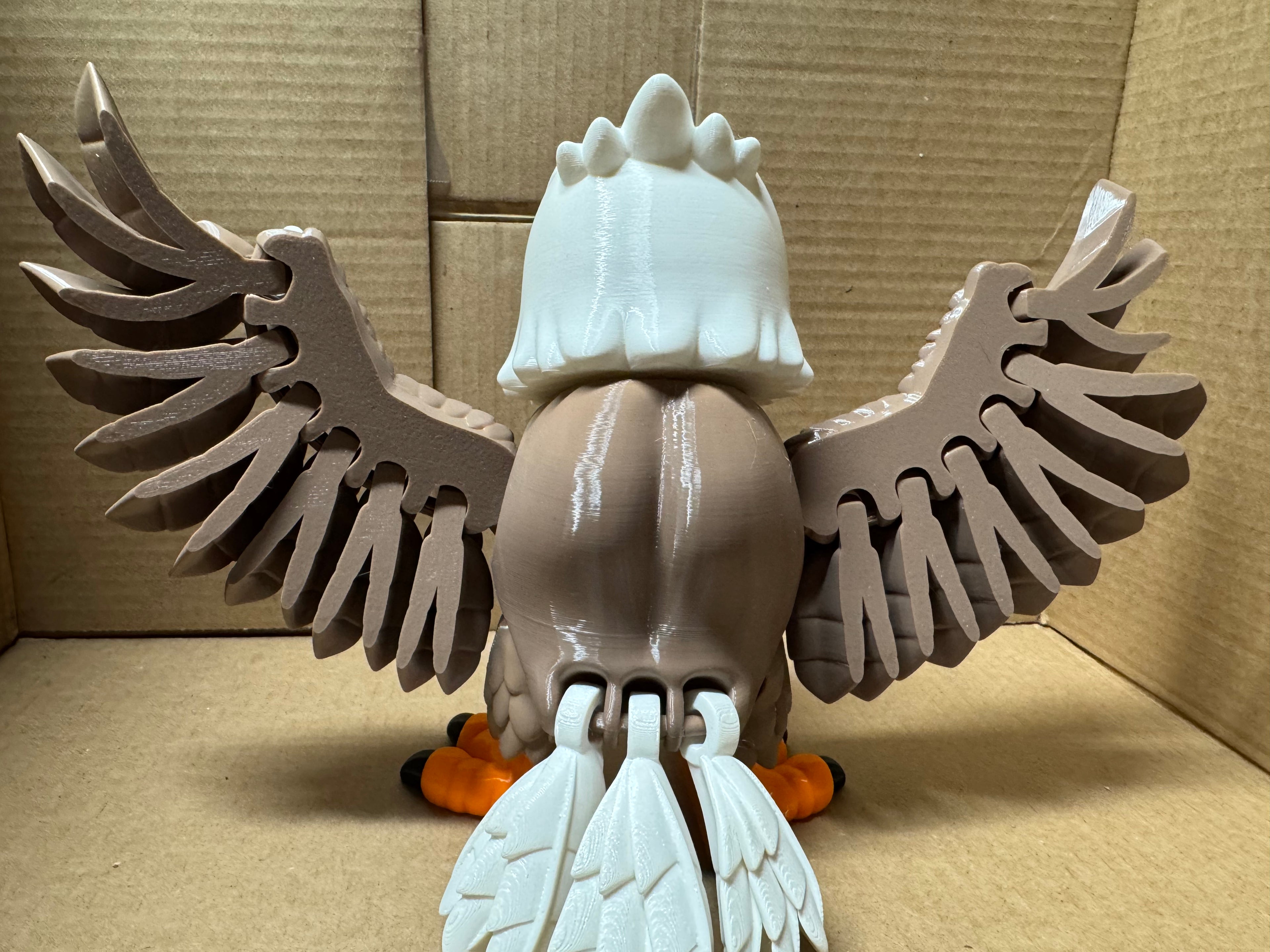 3D Printed Fully Articulated Bald Eagle – Upscaled PETG