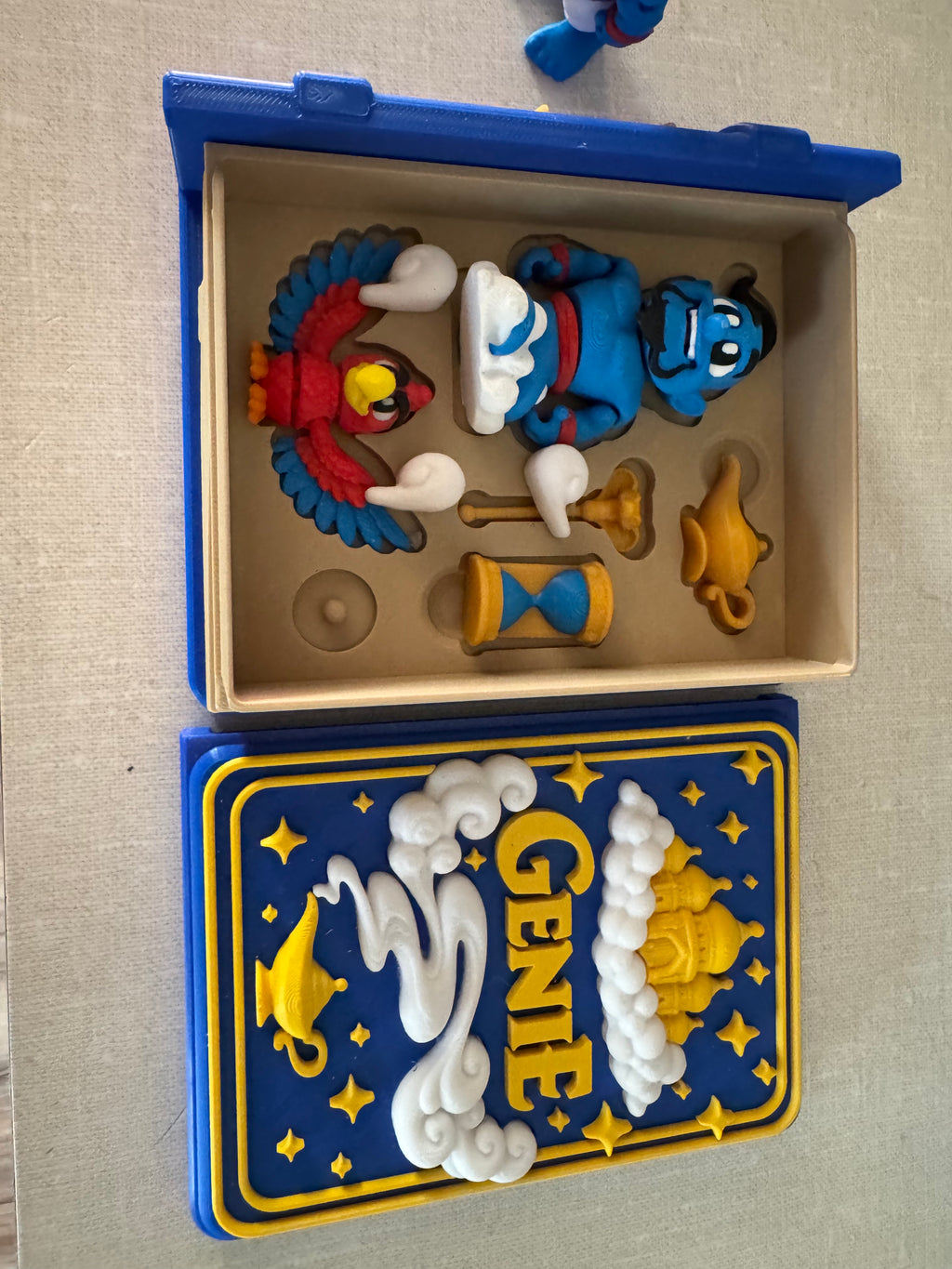 3D Printed Genie Book Display Box with Figures & Accessories