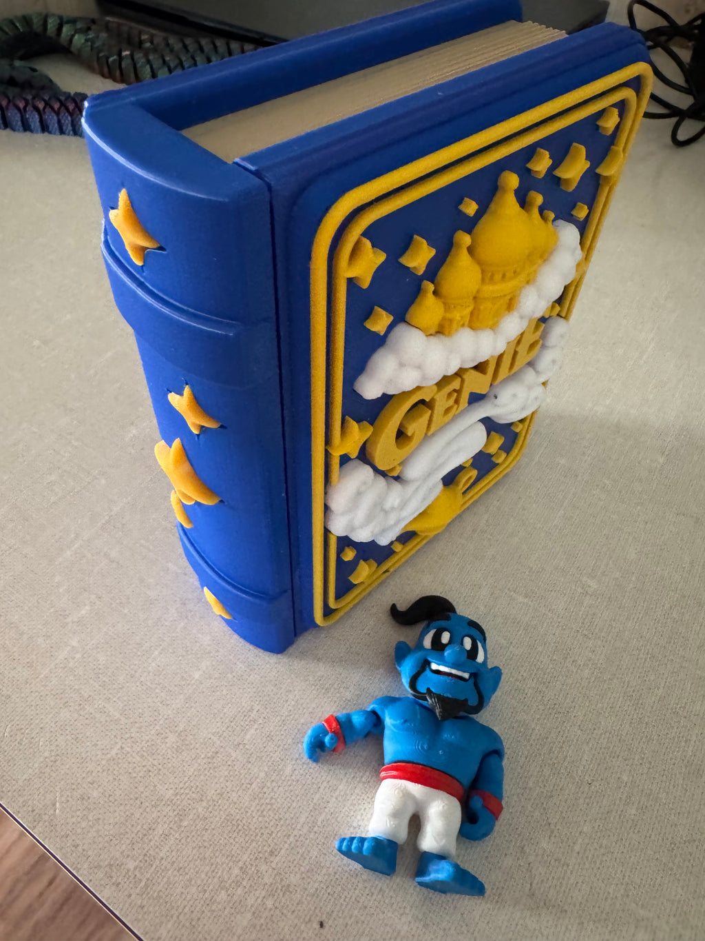 3D Printed Genie Book Display Box with Figures & Accessories